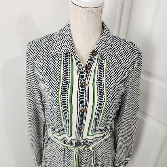 Maeve Anthropologie Dress Womens 12 Polka Dot Constantine Handkerchief Hem - Picture 3 of 16